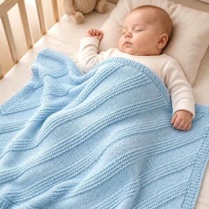 Corner to Corner Knit Blanket Pattern, Square Newborn Afghan PDF, Pastel Baby Nursery Throw, Easy Knitting Project