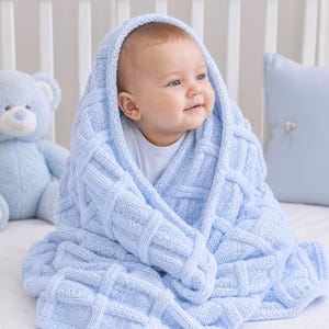 Cable Knit Baby Blanket Pattern, Textured Lattice Cot Cover, Twist Stitch Nursery Make, Instant Download PDF