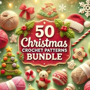 Christmas Bundle 50 PATTERN Crochet Ornament Gingerbread Reindeer Elf Baubles Amigurumi Plush Doll Snow Santa Claus Deer Decor Festive Xmas