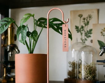 Custom Copper Plant Tag, H2 Red Copper Plant Marker, Hanging Plant Label, Indoor Plant Name Tag, Minimalist Plant Decor
