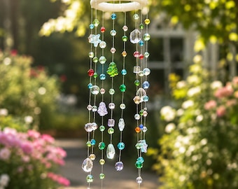 DIY Crystal Suncatcher Kit, Garden Wind Chime Outdoor, Tree Hanging Rainbow Maker, Patio Decoration, Gift for Gardeners, Plant Lover Gift