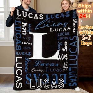 Coperte personalizzate con nome per adulti, coperte personalizzate con nome per neonati per baby shower, coperte in pile personalizzate con nome per bambini, regalo per la festa della mamma.