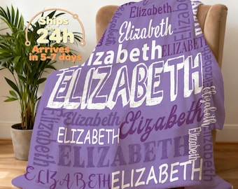 Customized Name Blankets for Couch, Custom Soft Blankets for Adult with Name, Custom Fleece Initials Blanket, Personalized King Size Blanket
