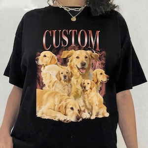 Custom Dog Shirt, Personalized Bootleg Pet Shirt, Face Shirt, Dog Portrait Personalized Shirt,  Custom Christmas Gift