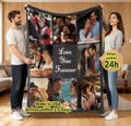 Custom Family Photo Blankets for Mother's Day, Personalized Photo Collage Blanket for Adults with Text, Custom Couples Blankets with Picture