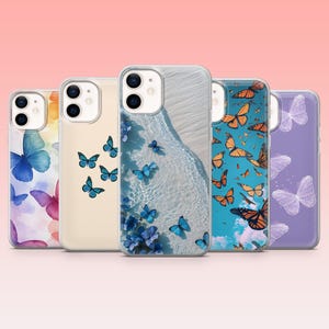 Pretty Butterflies Phone Case Aesthetic Butterfly Cover For iPhone 17, 16, 15, 14, 13, 12 | Samsung S25, S24FE, S23, S22, A16, A56| Pixel 10