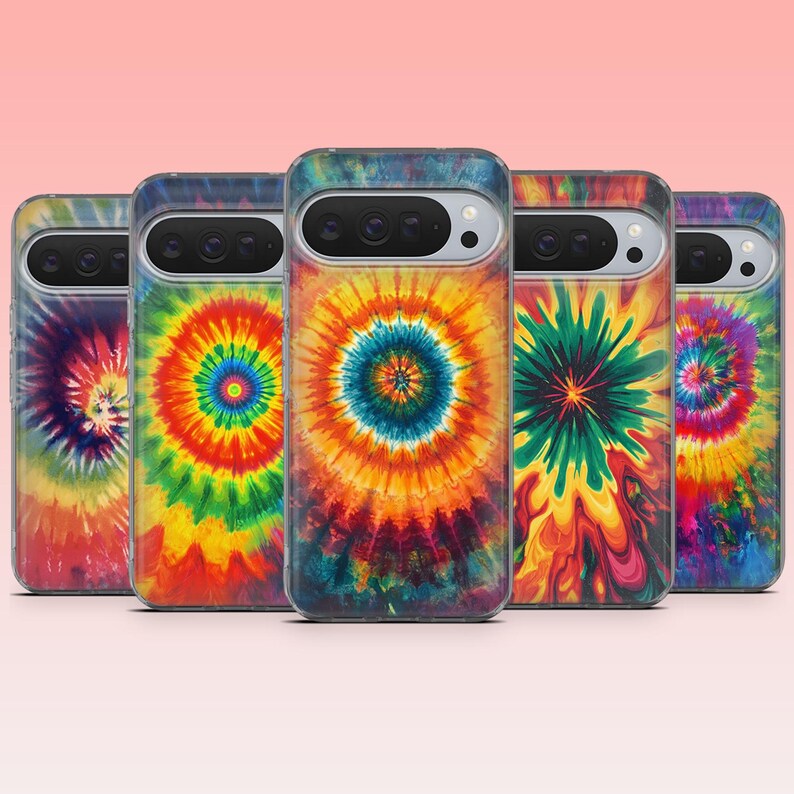 Vibrant Tie Dye Phone Case Rainbow Tye Dye Cover – Fits iPhone 18Pro, 17, 17e, 16, 15, 14, 13, Samsung S26, S25, A16, A56 | Pixel 11, 10Pro image 8