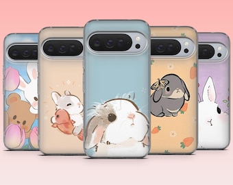 Rabbit Kawaii Phone Case Cute Bunny Cover – Fits Google Pixel, 10Pro, 9A, 8A, 8Pro, 7A, 7, iPhone 17Pro, 16, 15, 14, Samsung S25Fe, S24, A16