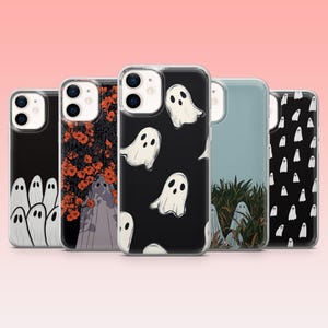 Cute Spooky Phone Case White Ghosts Cover – Fits iPhone 17, 16, 15, 14, 13, 12 | Samsung S25, S24FE, S23, S22, A16, A56 | Pixel 10, 9Pro, 8A