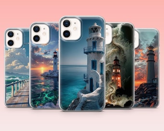 Lighthouse Phone Case Coastal Nautical Cover – Fits iPhone 17, 17e, 16, 15, 14, 13, 12, Samsung S26, S26Ultra, S25, A16, A56 | Pixel 11, 10A