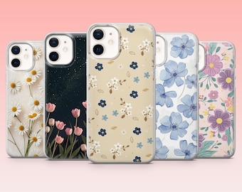 Aesthetic Flower Phone Case Pretty Floral Cover – Fits iPhone 17, 17e, 16, 15, 14, 13, 12, Samsung S26, S25, A16, A56 | Pixel 10A, 10Pro