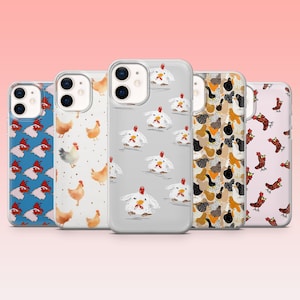 Chicken Phone Case Farm Animals Funny Rooster Cover – Fits iPhone 17, 16, 15, 14, 13, 12 | Samsung S25, S24FE, S23, S22, A16, A56 | Pixel 10