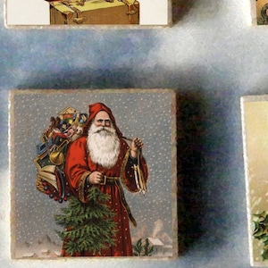 6er Set St. Nikolaus WEIHNACHTSMANN Holzkunst Magnet Geschenkset - Geschenke Fee Weihnachten Engel Weihnachten Rentier