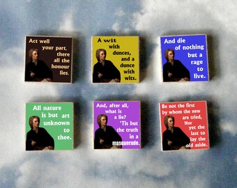 Alexander POPE wood art Magnet Gift Set