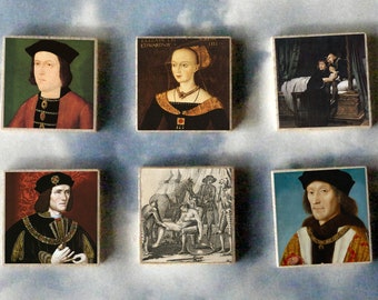 King RICHARD III wood art Magnet Gift SET princes in the tower