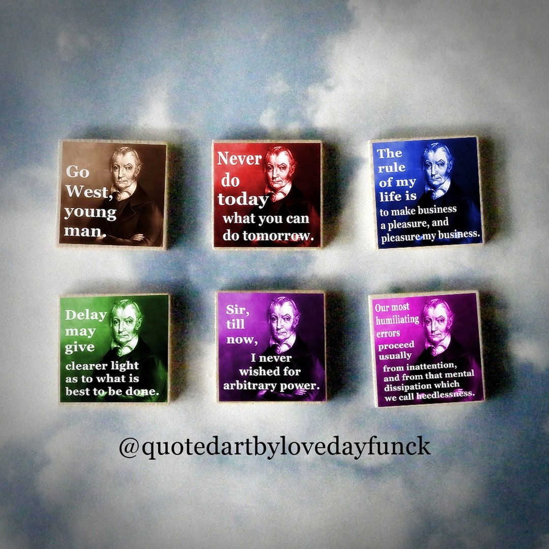 SET of 6 AARON BURR Wood Art Magnet Gift Set - Etsy
