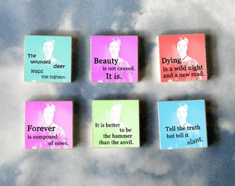 Emily Dickinson wood art Magnet Gift Set