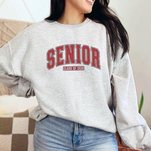 Red Senior Class of 2026 Crewneck Collegiate 2026 Senior Sweatshirt Senior 2026 High School Senior Gift for Graduation 2026 Senior Crewneck
