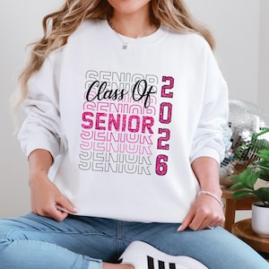 Pink Class of 2026 Crewneck Girly Pop Senior Sweatshirt Senior 2026 Graduation Gift for Her Cute Senior Grad Gift 2026 Grad Trendy Crewneck