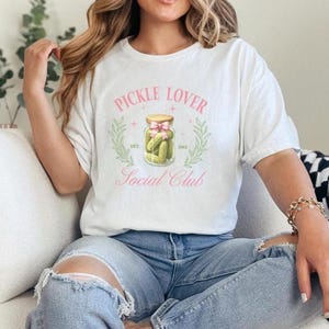 Pickle Lover Social Club Gildan T Shirt Pickle Tee Shirt Pickle Lover Gift for Her Pickles Shirt Pickle Gift for Her Cute Pickle Lover Shirt