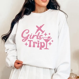 Girly Pink Girls Trip Crewneck Sweatshirt Girls Weekend Trendy Sweatshirt Group Girls Trip Sweatshirt Group Girls Weekend Trip Sweatshirt