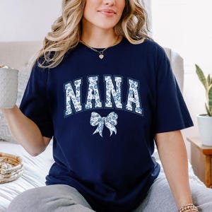 Blue Chinoiserie Nana Gildan T Shirt Blue Nana Chinoiserie Tee Shirt Cute Nana Shirt Mother&#39;s Day Gift for Nana Shirt Grandma Tshirt