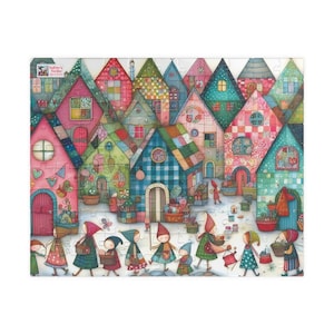 Pixie Village Jigsaw Puzzle (110, 252, 520, 1014-piece). Whimsical and Magical Fairy Tale Fantasy World. Fun Family Activity,  Gift Idea