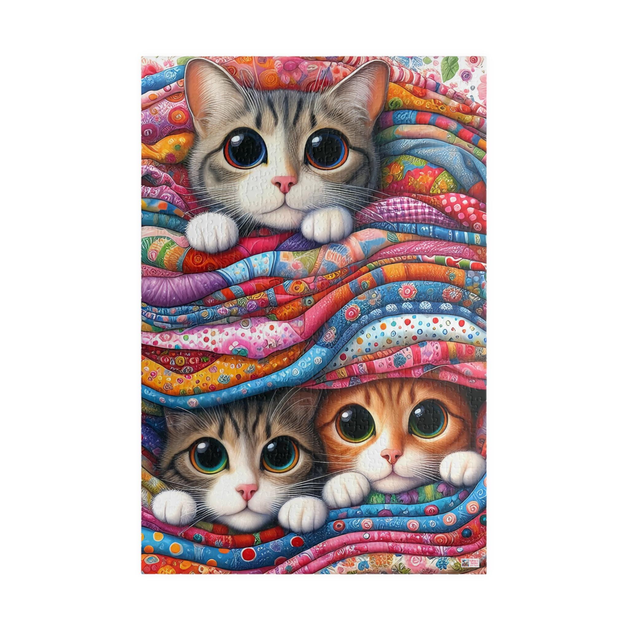 Cat　0102 ♡ Floral Garden Cat Puzzle 500 (120, 252, 500-piece) - Etsy