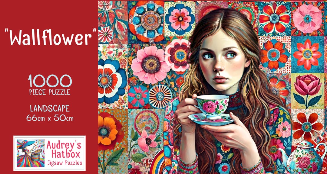 Wallflower Jigsaw Puzzle UK: Floral Patches & Teacup Design, 500/1000 ...