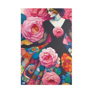 Lady of the Roses Jigsaw Puzzle US: Vintage Woman & Floral Art (110-1014-pieces)