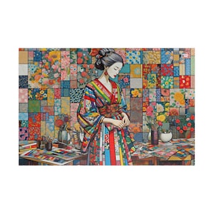 Pattern Studio Jigsaw Puzzle US: Colourful Patchwork Kimono Lady, 110-1014 Pieces