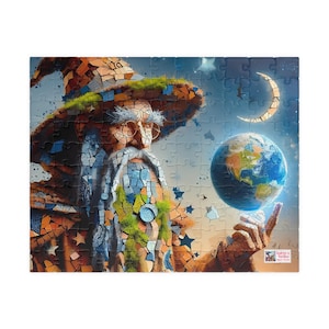 Father Time Jigsaw Puzzle. 110, 252, 520, 1014 piece. Whimsical, Magical, Intriguing Gift Idea, Family Game Activity. Suits all ages.