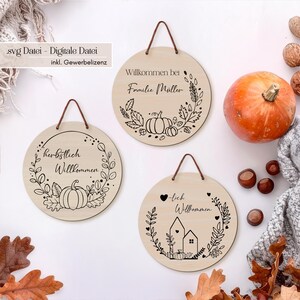 Kürbis Willkommensschild Herbst Ernte Dekoration – 61x27,9 Cm, Rustikal, Für Wand Oder Tür