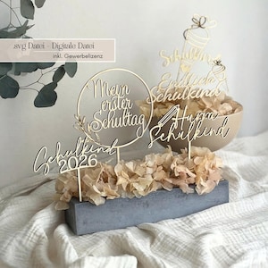 Cake Topper SVG First Day of School 2026 - Schoolchild SVG File for Laser Cutter | Hooray for Schoolchild, Finally a Schoolchild, Starting School incl. Commercial License