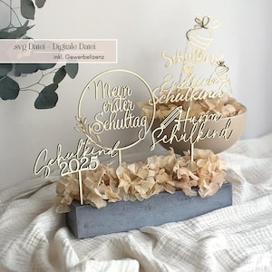 Schulkind Cake Topper SVG Set – 5 Designs – Einschulung 2025, Hurra Schulkind, Endlich Schulkind – digitale Datei mit Gewerbelizenz