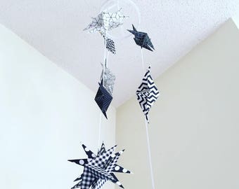 Star Baby Mobile in Black and White Nursery Decoration