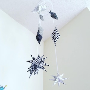 Star Baby Mobile in Black and White Nursery Decoration