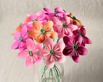 Paper Flower Bouquet in Shades of Pink