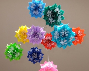 Baby Mobile Rainbow Starburst Paper Flower Balls Decoration