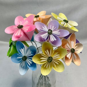 Origami Paper Flower Bouquet in Pastels