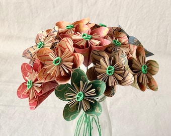 Origami Flower Bouquet in Natural Kraft Paper