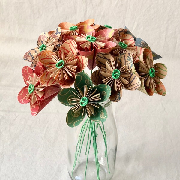 Origami Flower Bouquet in Natural Kraft Paper