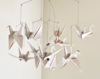 Livre Page Origami Crane Bird Mobile