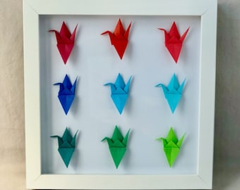 Origami Crane Shadow Box Wall Art