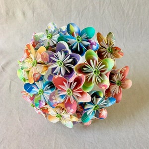 Custom Bridal Bouquet in Origami Paper Flowers Made to Order