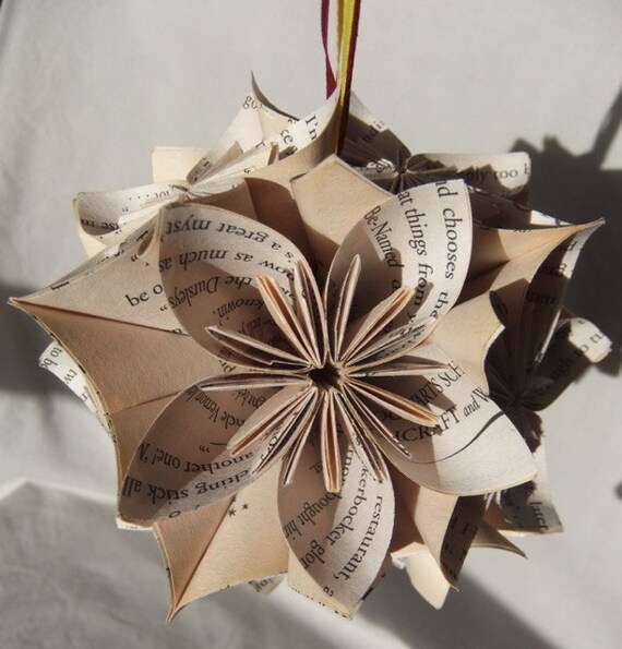 Harry Potter Buch Weihnachten Ornament Origami Papierblumen