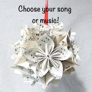 Custom Sheet Music Christmas Ornament Large Size Made to Order