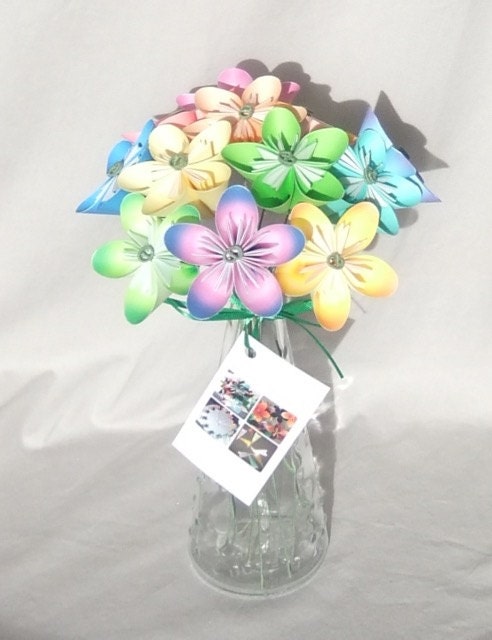  Floral Fantasy Origami Paper Flower Bouquet : Home & Kitchen