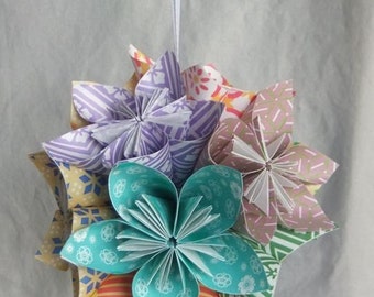 Origami Christmas Ornament in Patterned Paper