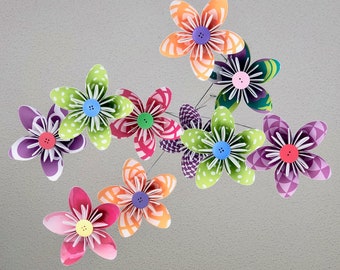 Bright Whimsy Origami Paper Flower Baby Mobile